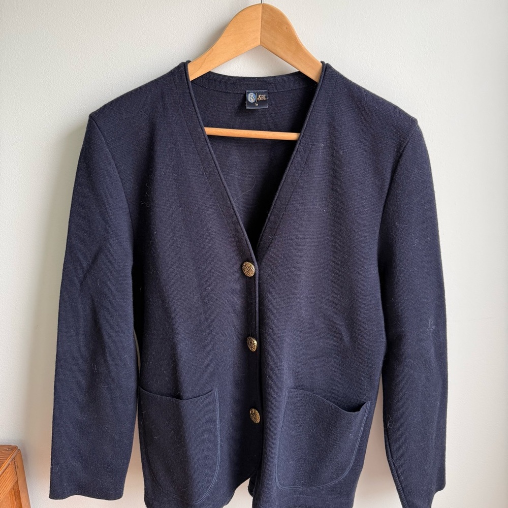 Susan Bristol Dark Blue Knit Cardigan